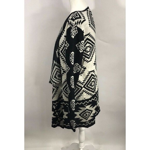 Charlie Paige Cascade Cardigan black white tribal print size S/M open front - Picture 4 of 6